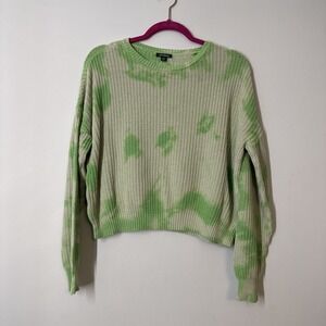 Wild Fable Green Tie Dye Knit Sweater Cozy Street‎ Style Dopamine Small Boho